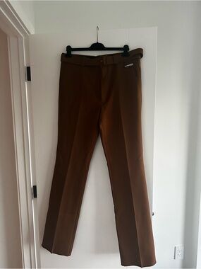 Prada Men's Brown Dress Trousers with Belt- Runway